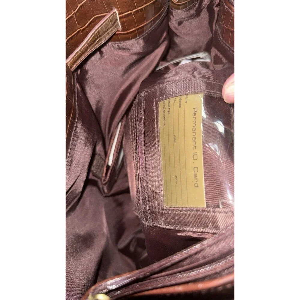 Naturalizer Brown Faux Croc-Embossed Tote Bag Shoulder Purse